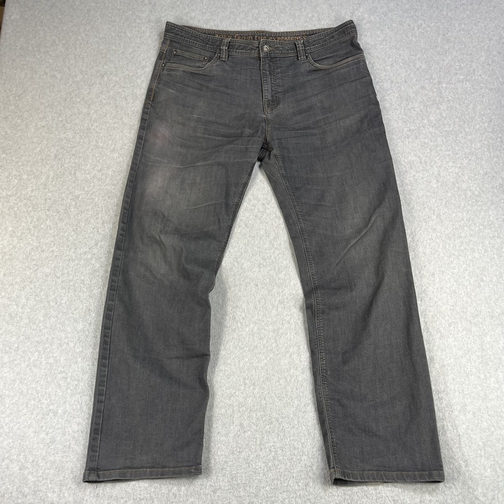 prAna Bridger Pants Mens 38x32 Gray Slim Fit Flex Straight Leg Jeans Outdoor